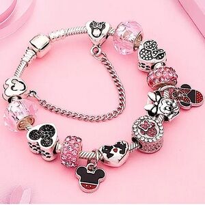 Disney Mickey Minnie Mouse Charm Bracelet